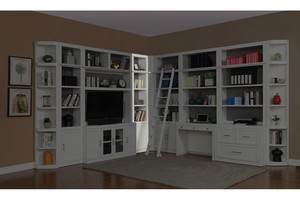 Catalina Library Wall Bookcase in White, 22 Inch