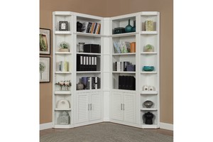 Catalina 5 Piece Corner Library Wall in White