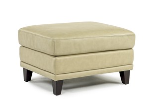 Peoria Ottoman in Sand Leather