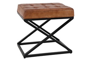 Hogan Accent Ottoman in Sienna Leather