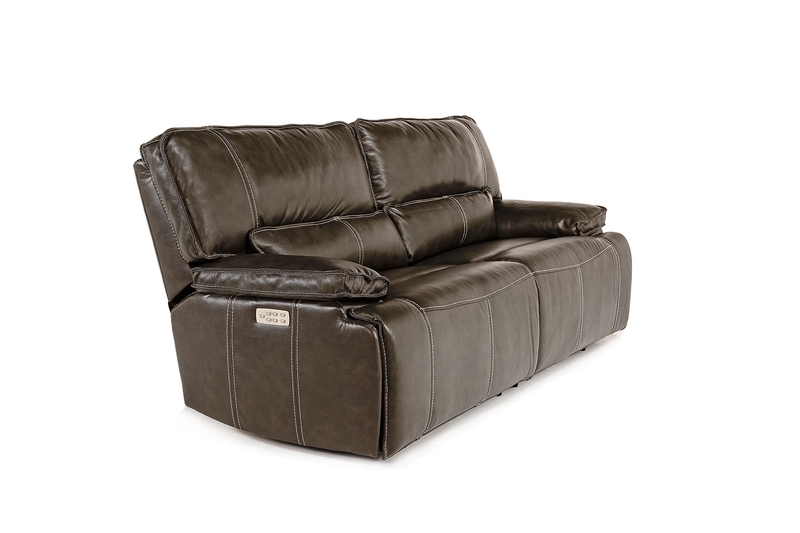 Sofia 3 Power Sofa in Gray Leather, Image 1 Sofia 3 Power Sofa in Gray Leather, Image 1